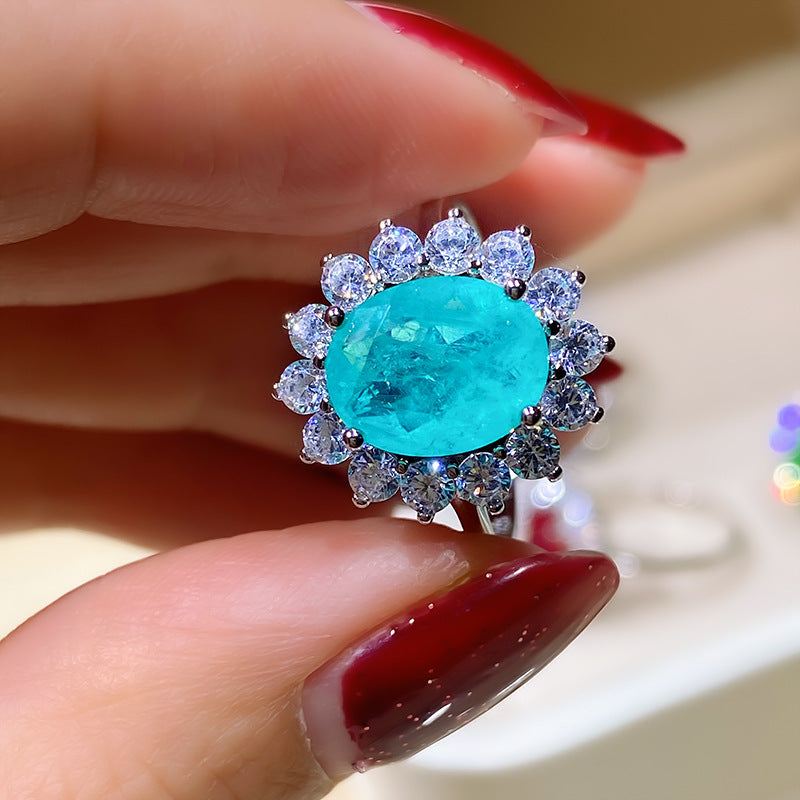 Lab Made Paraiba Tourmaline Engagement Ring, Paraiba Tourmaline Art Deco Filigree Ring, Blue Tourmaline Bridal Promise Ring,Anniversary store Gift